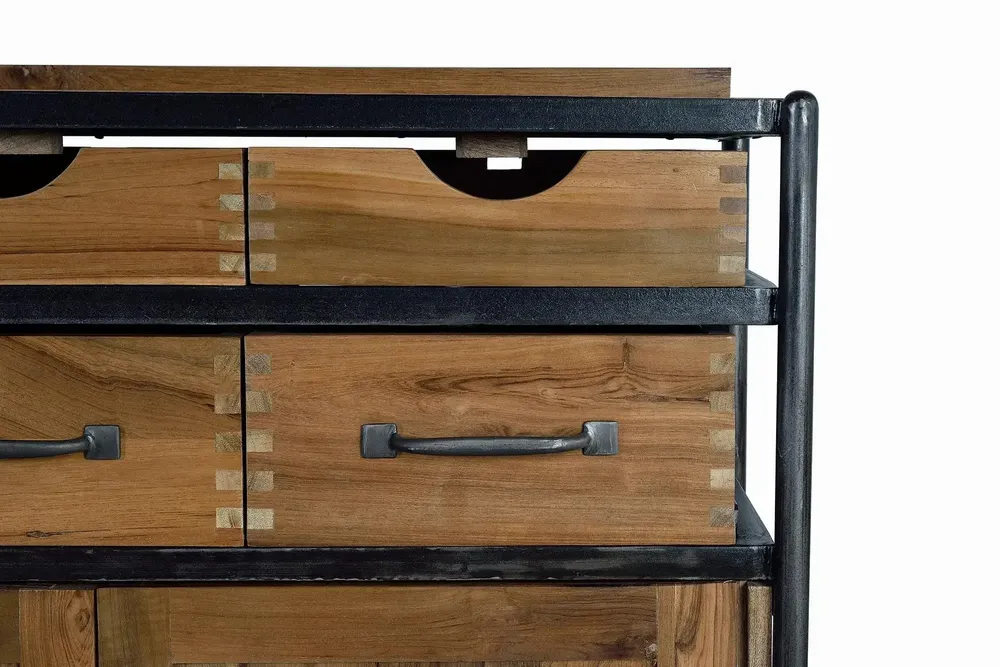 Sideboards - Sideboard in teak and mango wood and metal - GINER Y COLOMER