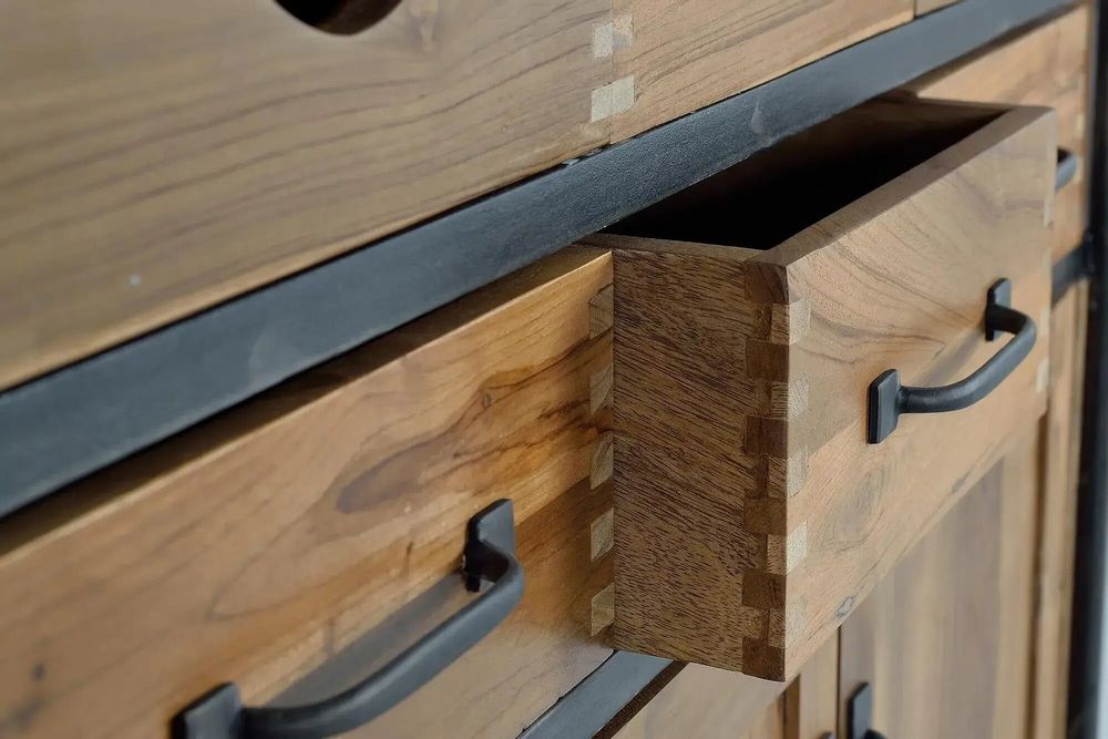 Buffets - Buffet en bois teck et manguier et métal - GINER Y COLOMER