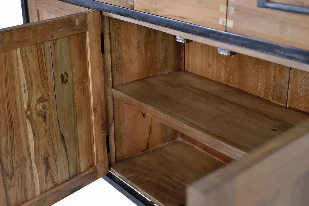 Sideboards - Sideboard in teak and mango wood and metal - GINER Y COLOMER