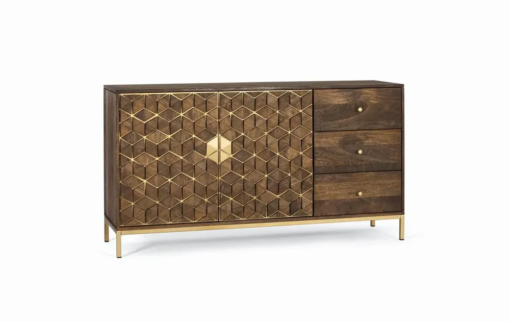 Sideboards - Mango wood and metal sideboard - GINER Y COLOMER