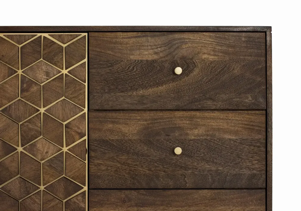 Sideboards - Mango wood and metal sideboard - GINER Y COLOMER