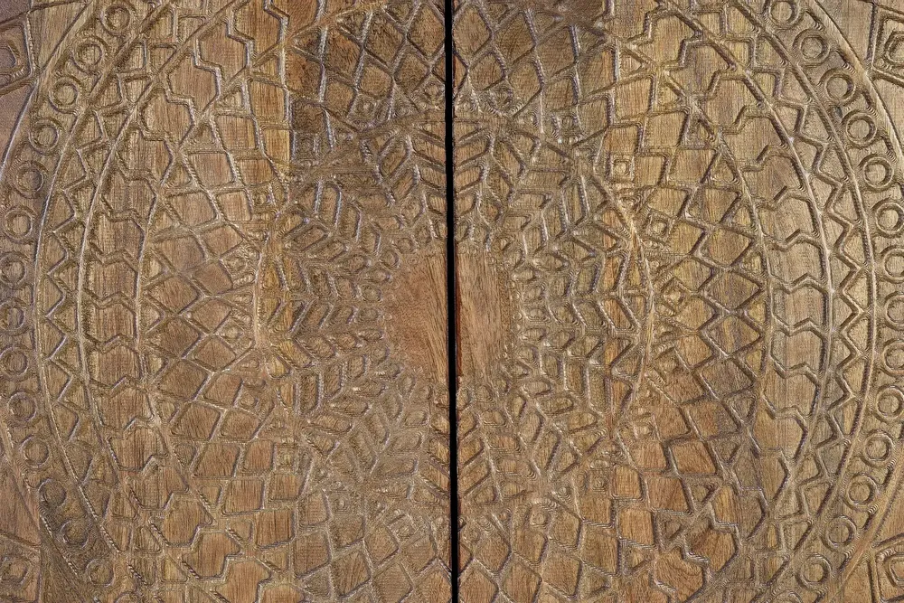 Wardrobe - Wardrobe in mango wood and gold metal - GINER Y COLOMER