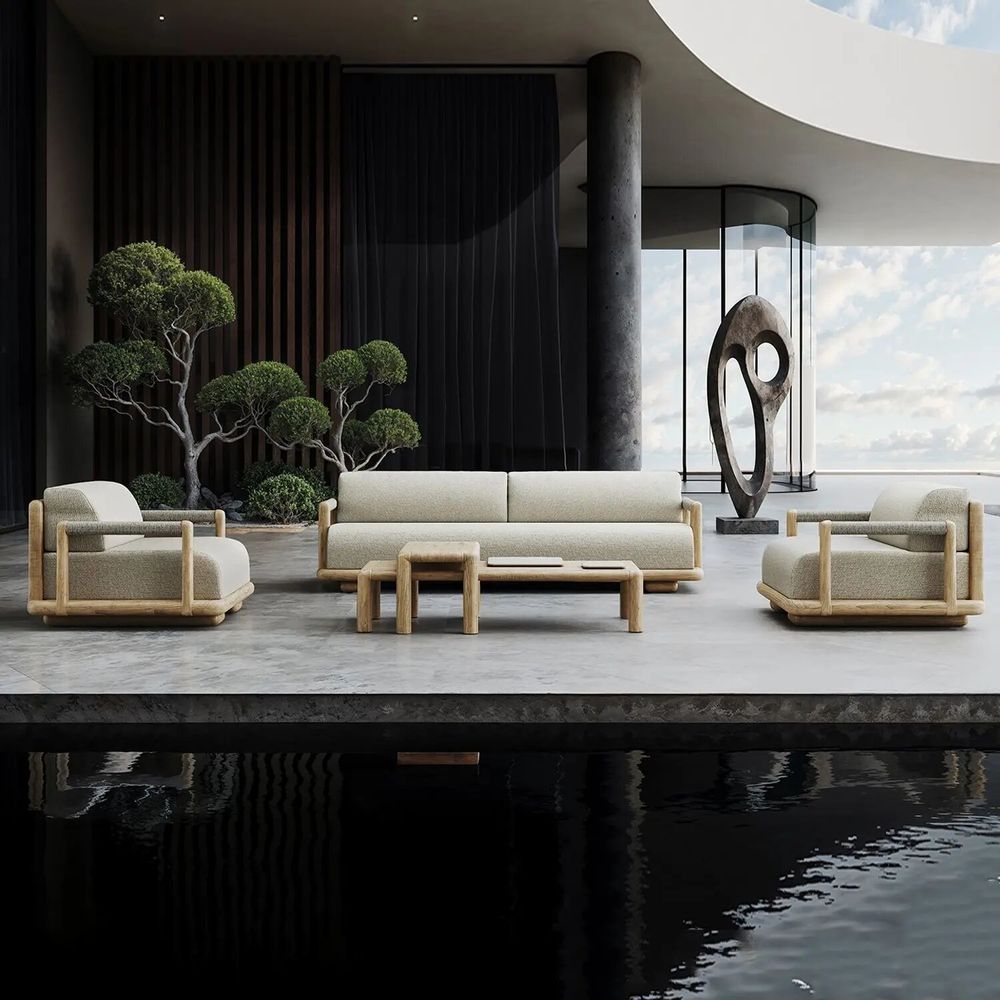 Lawn sofas - Caleo-natural Lounge Set - SNOC