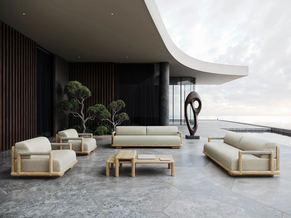 Lawn sofas - Caleo-natural Lounge Set - SNOC
