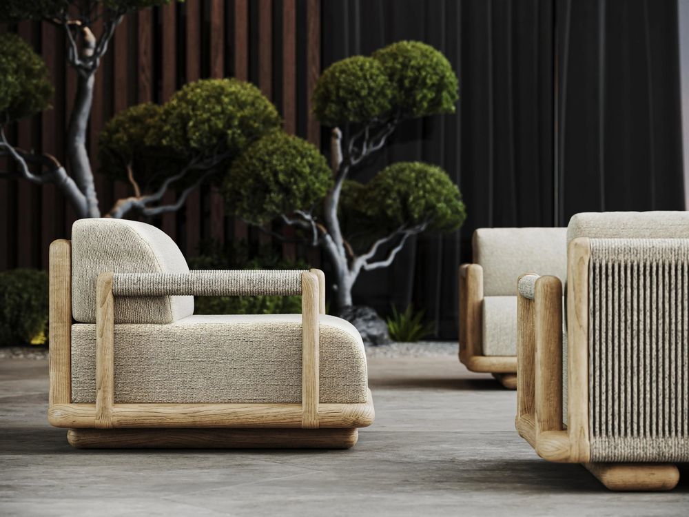 Lawn sofas - Caleo-natural Lounge Set - SNOC