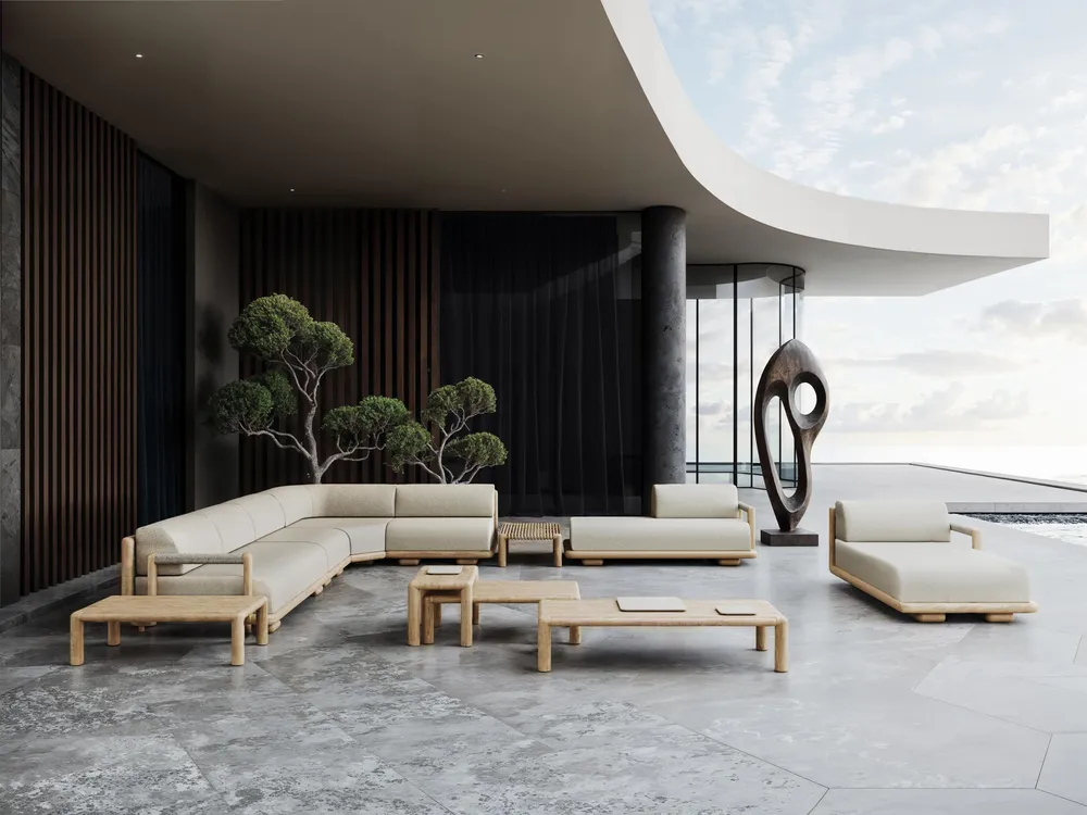Canapés de jardin - Ensemble modulaire Caleo-natural - SNOC