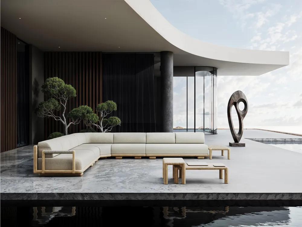 Canapés de jardin - Ensemble modulaire Caleo-natural - SNOC
