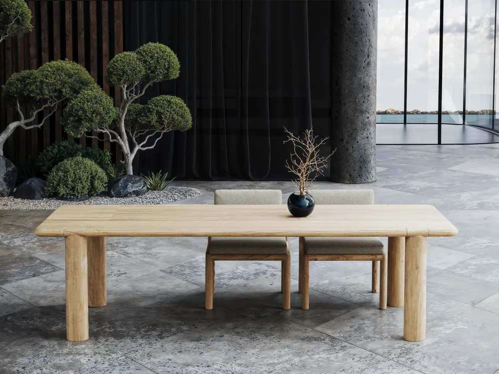 Tables de jardin - Ensemble de salle à manger Caleo-natural - SNOC