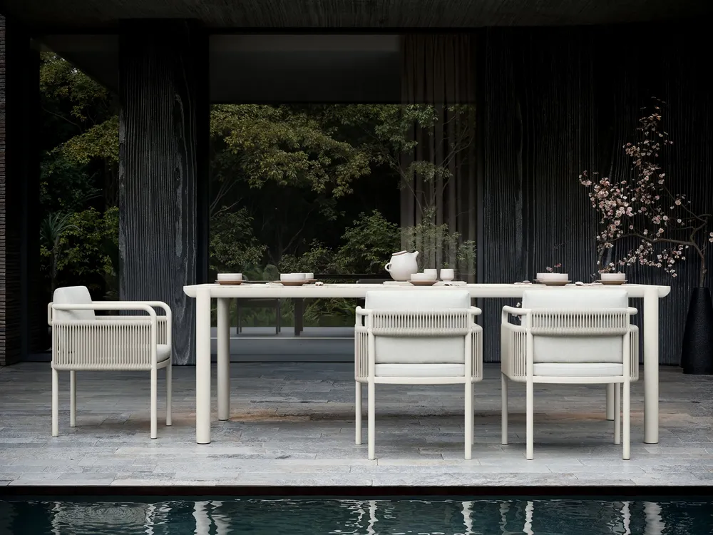 Lawn tables - Link-bisque Dining Set For 8 - SNOC