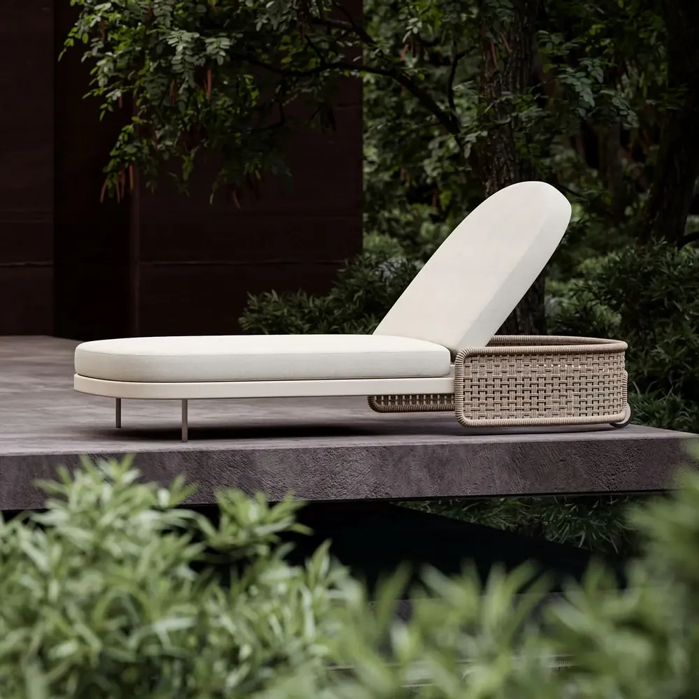 Lawn sofas - Miura-bisque Sun Lounger - SNOC