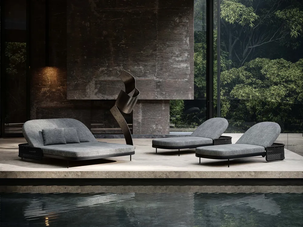 Lawn sofas - Miura-nightfall Sun Lounger - SNOC