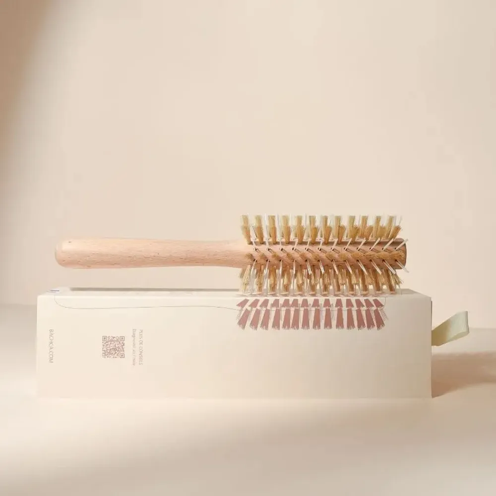 Cosmétiques - Brosse ronde brushing Sanglier/nylon Made in France - BACHCA