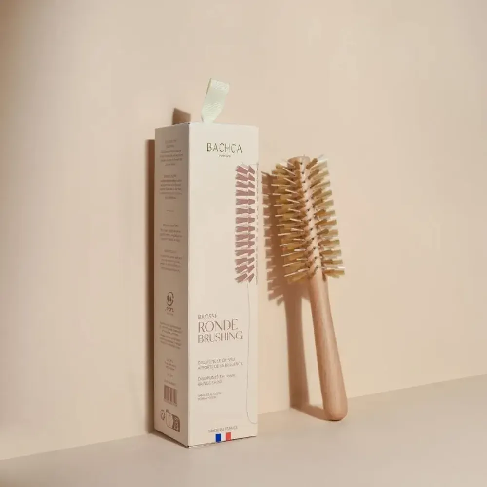 Cosmétiques - Brosse ronde brushing Sanglier/nylon Made in France - BACHCA