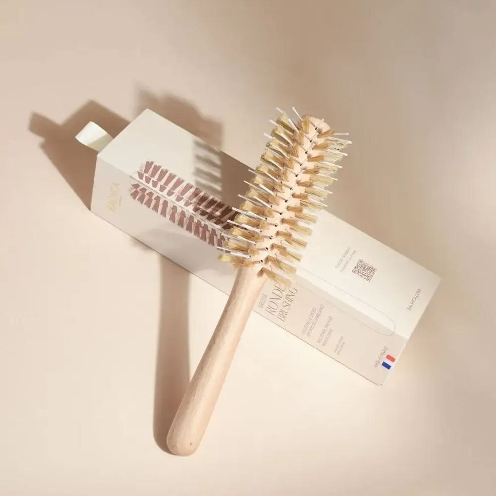 Cosmétiques - Brosse ronde brushing Sanglier/nylon Made in France - BACHCA
