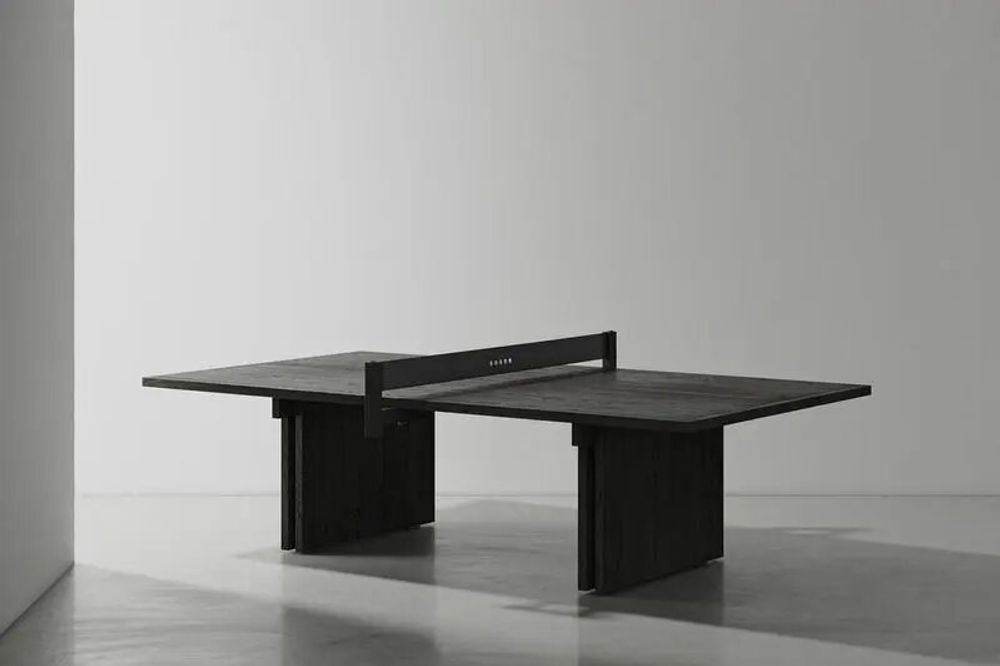 Game tables - Ping Pong Table — Ping pong table made of wood, leather and cast iron - LIVINGSTONE
