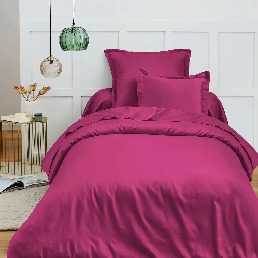 Linge de lit - Housse de couette 100% Coton 140 x 200 cm Magenta - COTON PUR