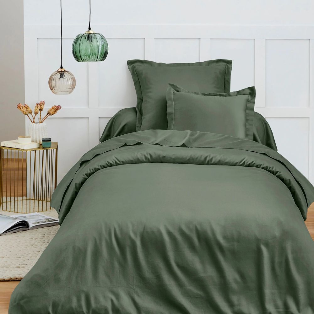 Bed linens - 100% Cotton Duvet Cover 140 x 200 cm Rosemary - COTON PUR