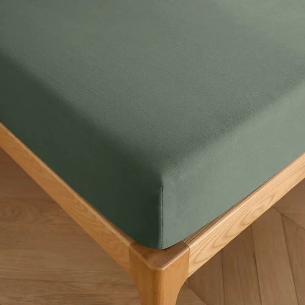 Linge de lit - Drap housse 100% Coton 140 x 190 cm Romarin - COTON PUR