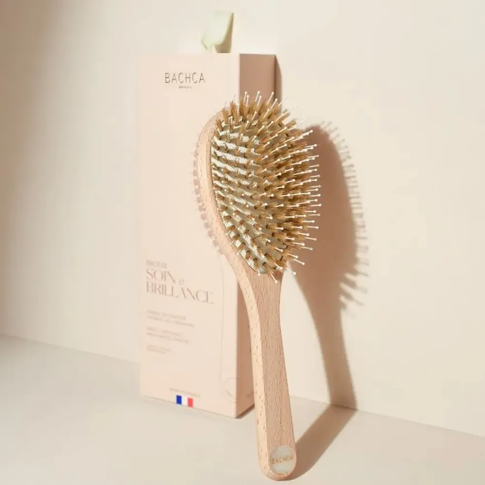 Accessoires cheveux - Brosse Soin & Brillance Sanglier/nylon Made in France - BACHCA
