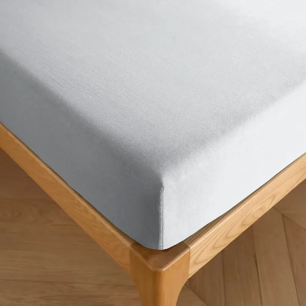 Bed linens - Fitted sheet 100% Cotton 160 x 200 cm Cloud - COTON PUR