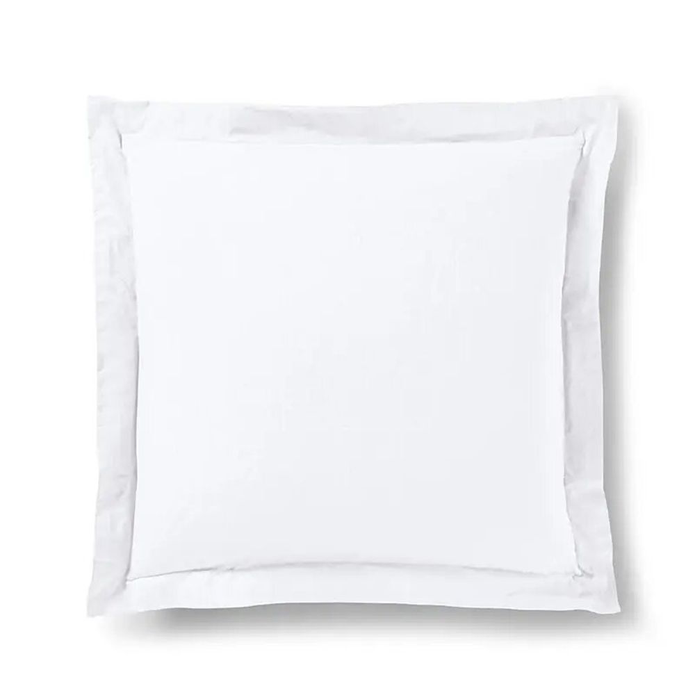 Linge de lit - Taie d'oreiller 100% Coton Volant plat piqué 63 x 63 cm Neige - COTON PUR