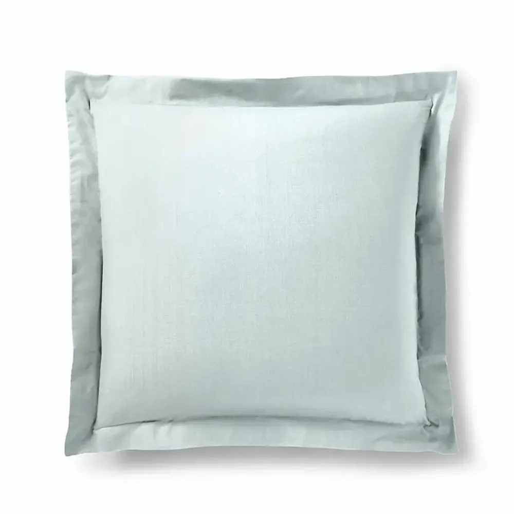 Linge de lit - Taie d'oreiller 100% Coton Volant plat piqué 63 x 63 cm Menthe - COTON PUR