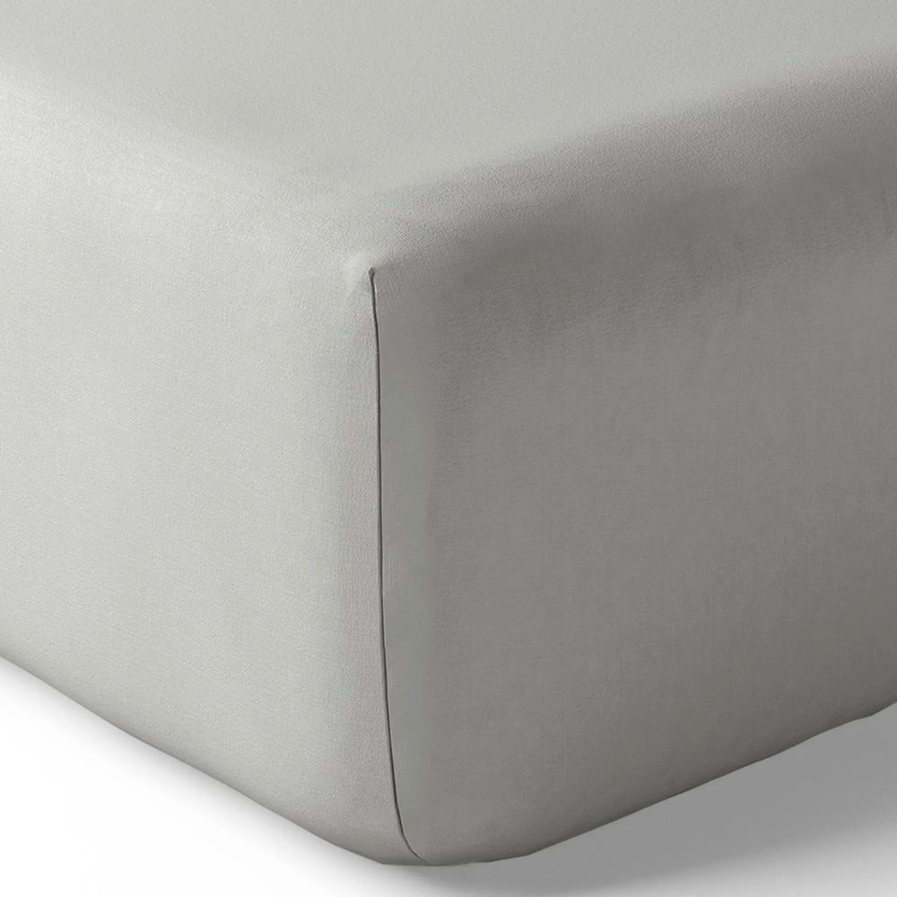 Bed linens - Percale Fitted Sheet 140 x 190 cm Pure Combed Cotton Long Fibers 80 Threads/cm² Pearl - COTON PUR