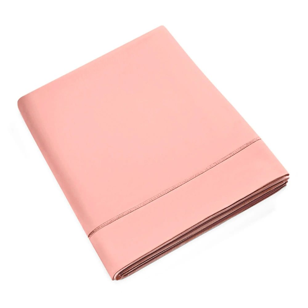 Linge de lit - Drap Plat 270 x 300 cm Pur Coton Peigné Longues Fibres 80 Fils/cm² Rose poudré - COTON PUR