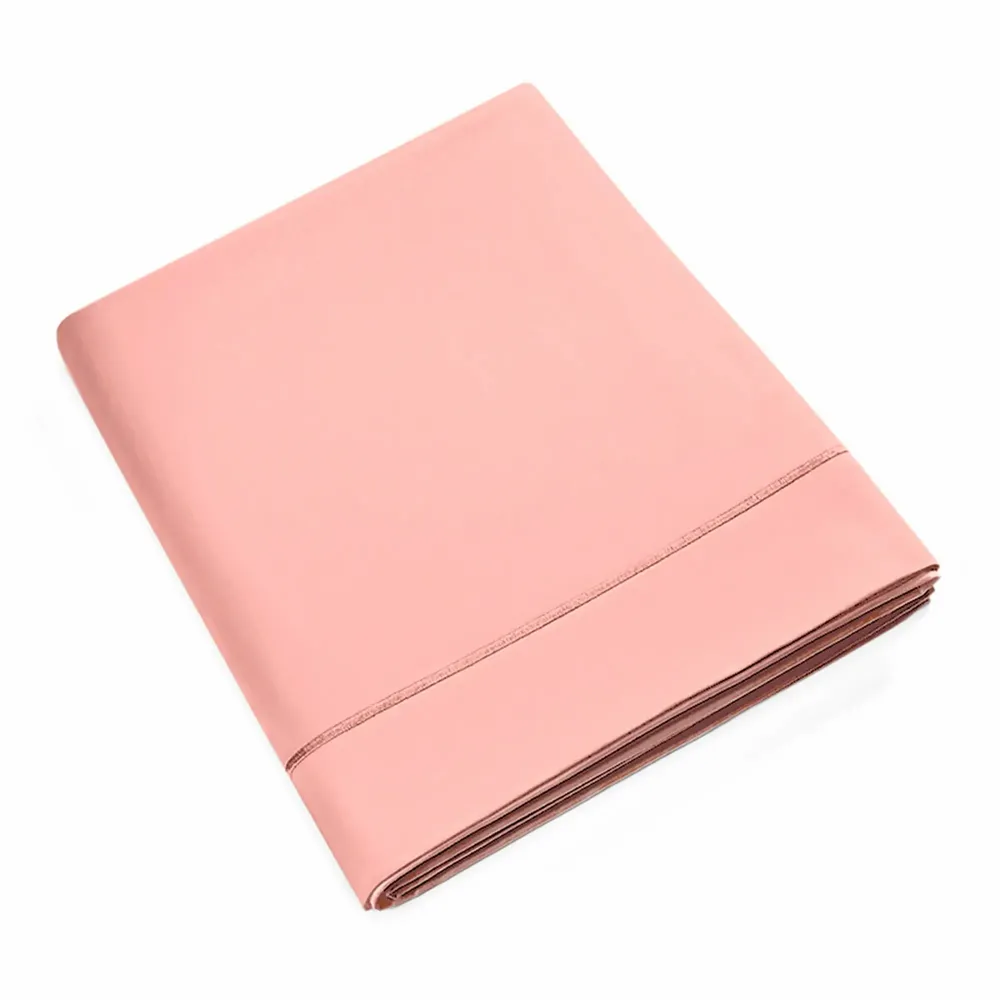 Linge de lit - Drap Plat 270 x 300 cm Pur Coton Peigné Longues Fibres 80 Fils/cm² Rose poudré - COTON PUR