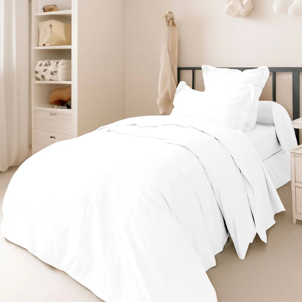 Bed linens - Percale Duvet Cover 140 x 200 cm Pure Combed Long Fiber Cotton 80 Thread Count/cm² Snow - COTON PUR