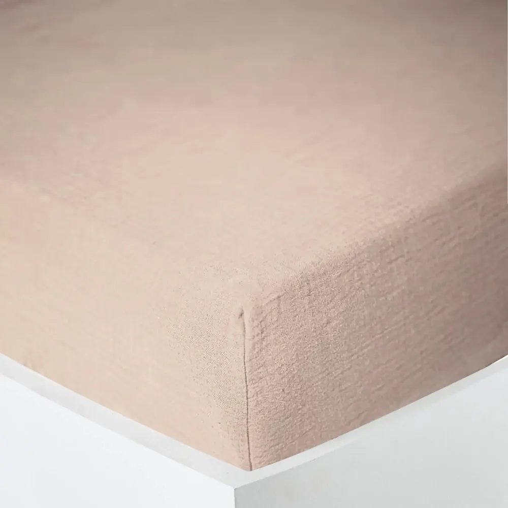 Bed linens - Cotton Gauze Fitted Sheet 90 x 190 cm Natural - COTON PUR