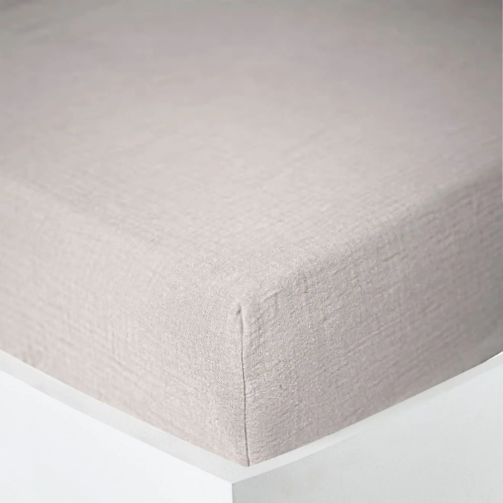 Bed linens - Cotton Gauze Fitted Sheet 160 x 200 cm Pearl - COTON PUR