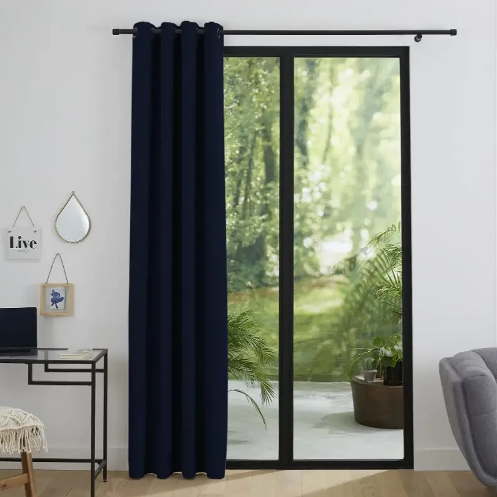 Curtains and window coverings - Blackout Curtain 140 x 260 cm Midnight Blue - COTON PUR