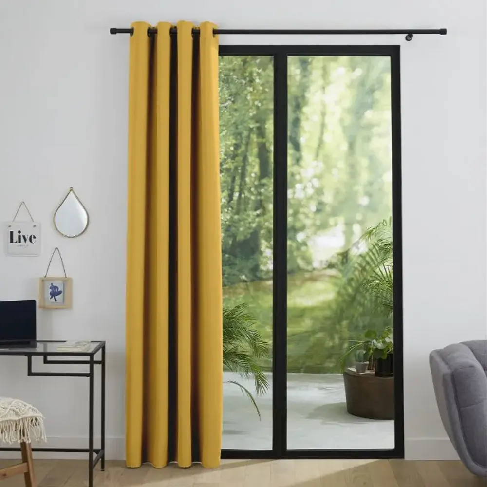 Rideaux et voilages - Rideau Occultant 140 x 260 cm Miel - COTON PUR