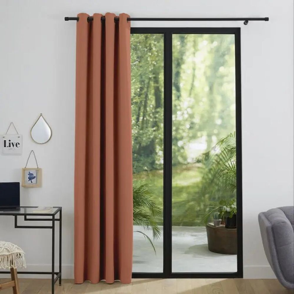 Rideaux et voilages - Rideau Occultant 140 x 260 cm Terracotta - COTON PUR