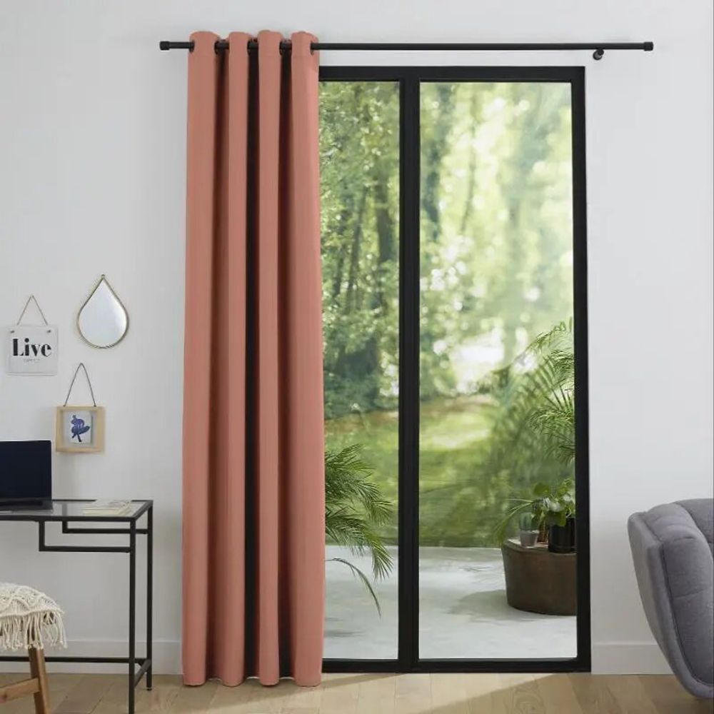 Rideaux et voilages - Rideau Occultant 140 x 260 cm Rose Boisé - COTON PUR