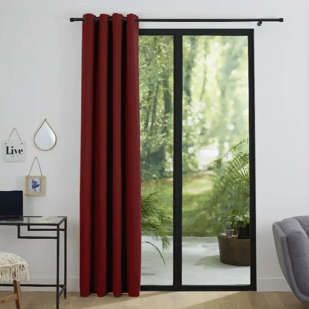 Curtains and window coverings - Blackout Curtain 140 x 260 cm Wine Red - COTON PUR