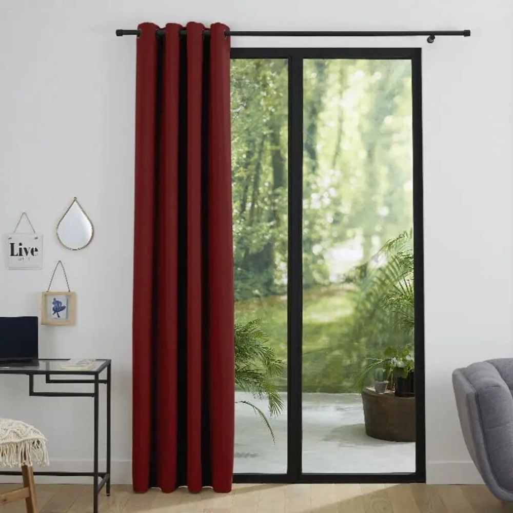 Curtains and window coverings - Blackout Curtain 140 x 260 cm Wine Lees - COTON PUR