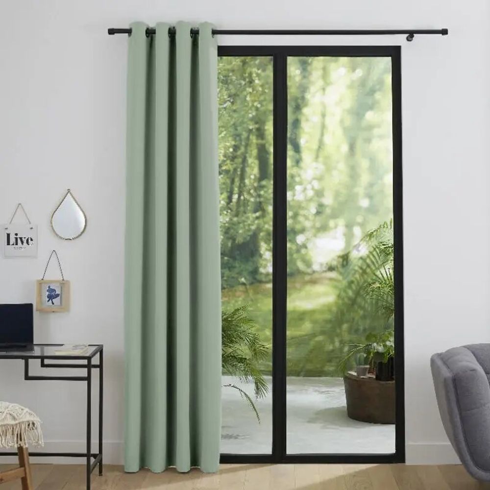 Curtains and window coverings - Blackout Curtain 140 x 260 cm Mint - COTON PUR