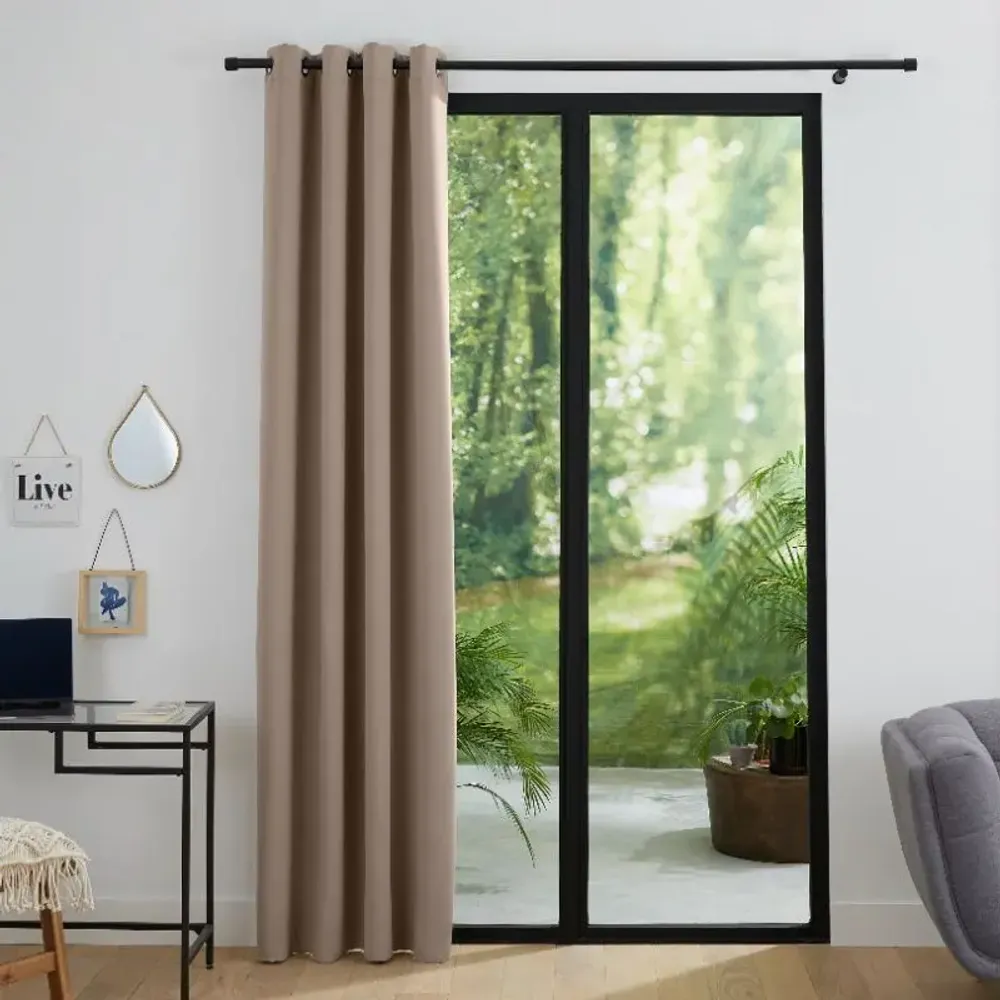 Curtains and window coverings - Blackout Curtain 140 x 260 cm Taupe - COTON PUR