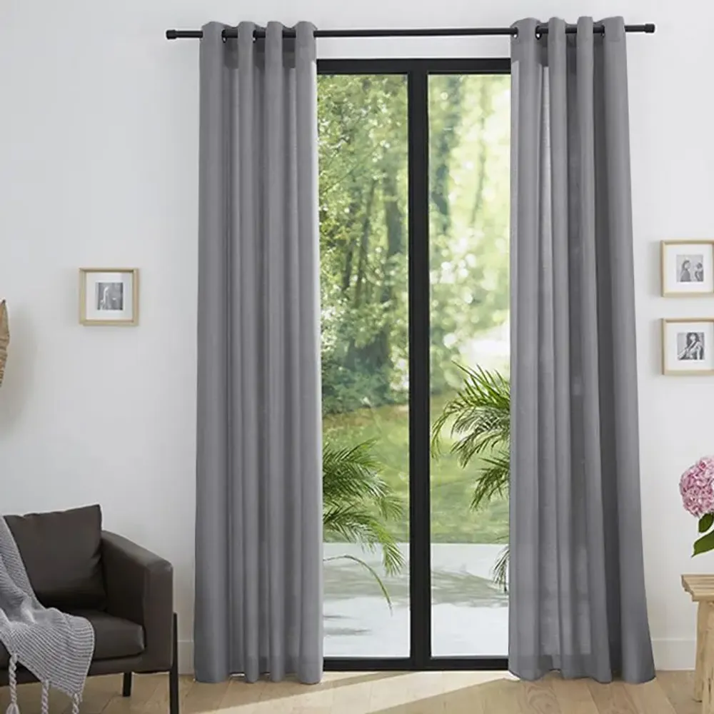 Curtains and window coverings - Pair of Eyelet Curtains "Linen Effect" 140 x 260 cm Moonlight deco Nuage - COTON PUR