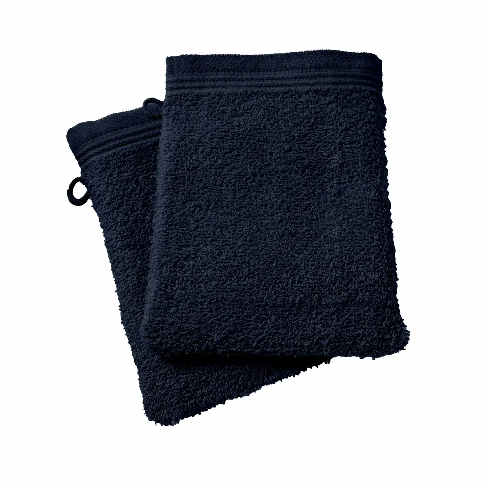 Other bath linens - Set of 2 "Spa" Washcloths 100% Cotton 15 x 21 cm Midnight Blue - COTON PUR