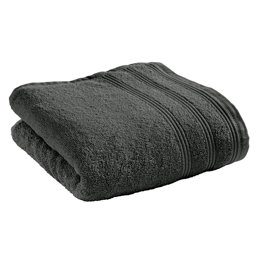 Serviettes de bain - Serviette de Toilette "Spa" 100% Coton 50 x 100 cm Ardoise - COTON PUR