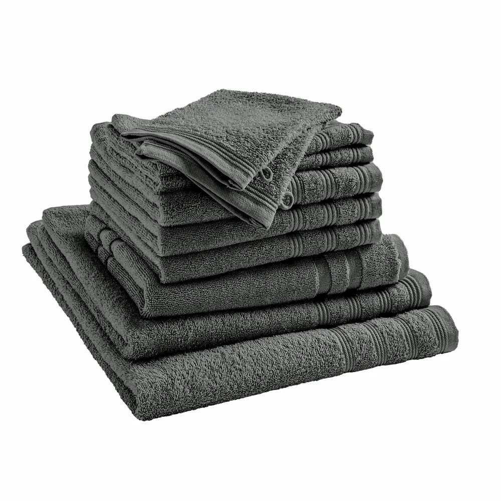 Other bath linens - Sponge Pack 10 Pieces "Spa" 100% Cotton Slate - COTON PUR