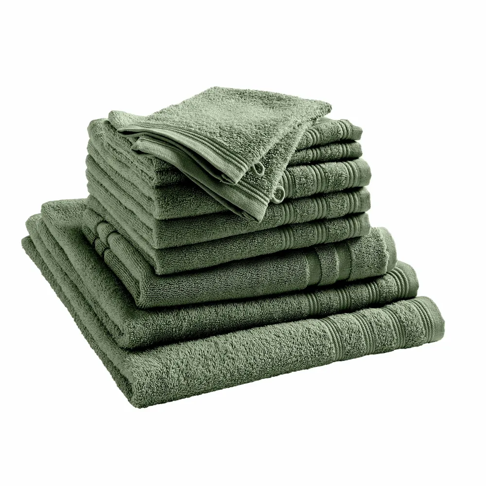 Autres linges de bain - Pack Éponge 10 Pièces "Spa" 100% Coton Romarin - COTON PUR