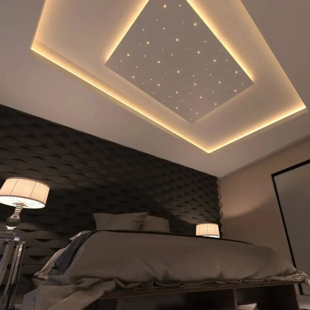 Objets personnalisables - Kit ciel étoilé à LED DIY 120x160cm / 1,92 m2 - 60 leds Blanc Chaud - PIXLUM