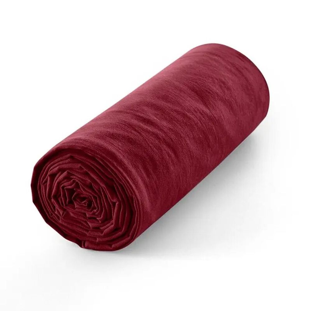 Linge de lit - Drap housse 100% Coton 140 x 190 cm Grenat - COTON PUR