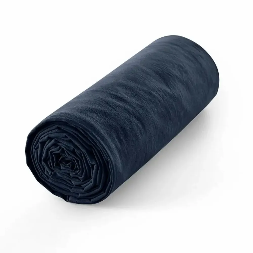 Bed linens - 100% Cotton fitted sheet 140 x 190 cm Midnight Blue - COTON PUR