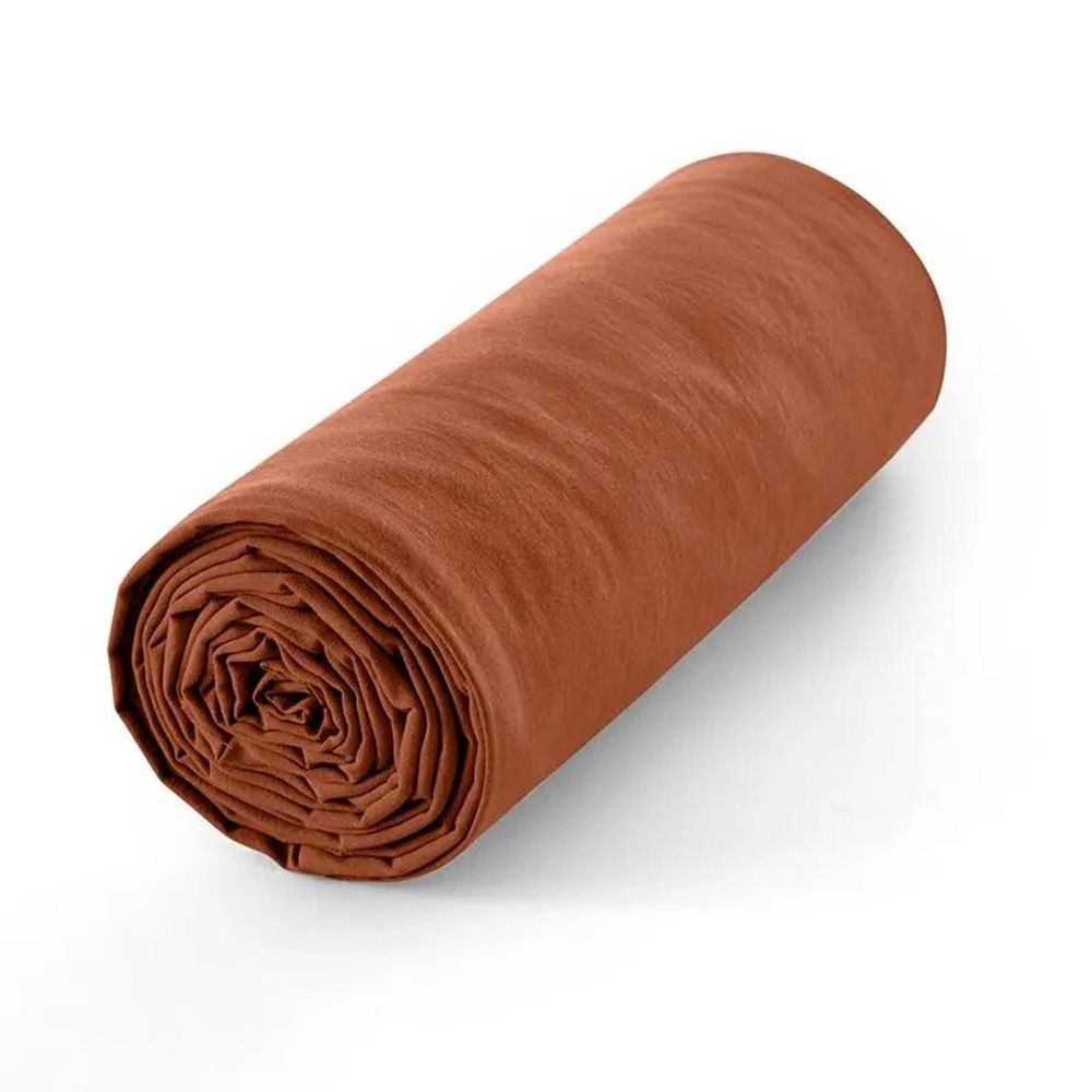 Linge de lit - Drap housse 100% Coton 140 x 190 cm Paprika - COTON PUR