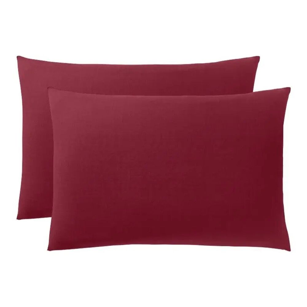 Bed linens - 100% Cotton Pillowcase 50 x 70 cm Garnet - COTON PUR